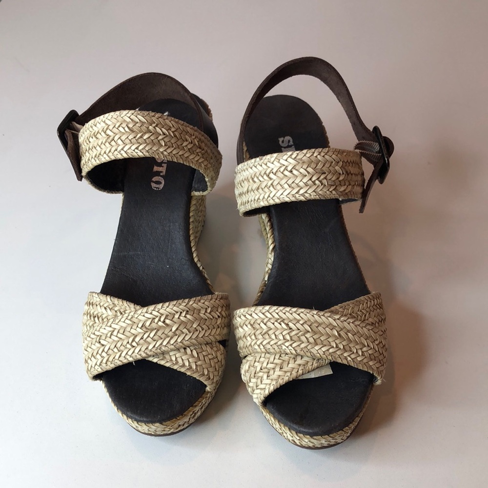 NEW Sesto Meucci Slingback Wedged Heel Sandals Shoes Made In Spain Women’s 7 - Picture 2 of 15